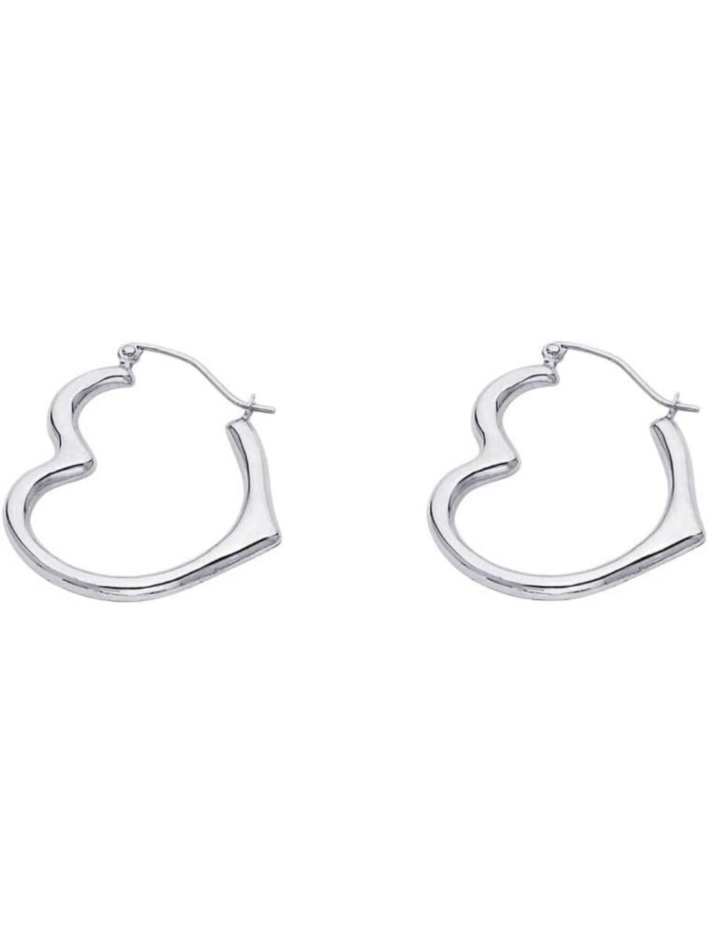 14k Yellow Gold Heart Shaped Hoop Earrings, 4mm Thick, Elegant & Stylish Jewelry